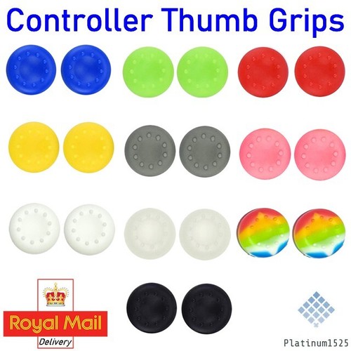 Rubber thumb stick grips - 2x,